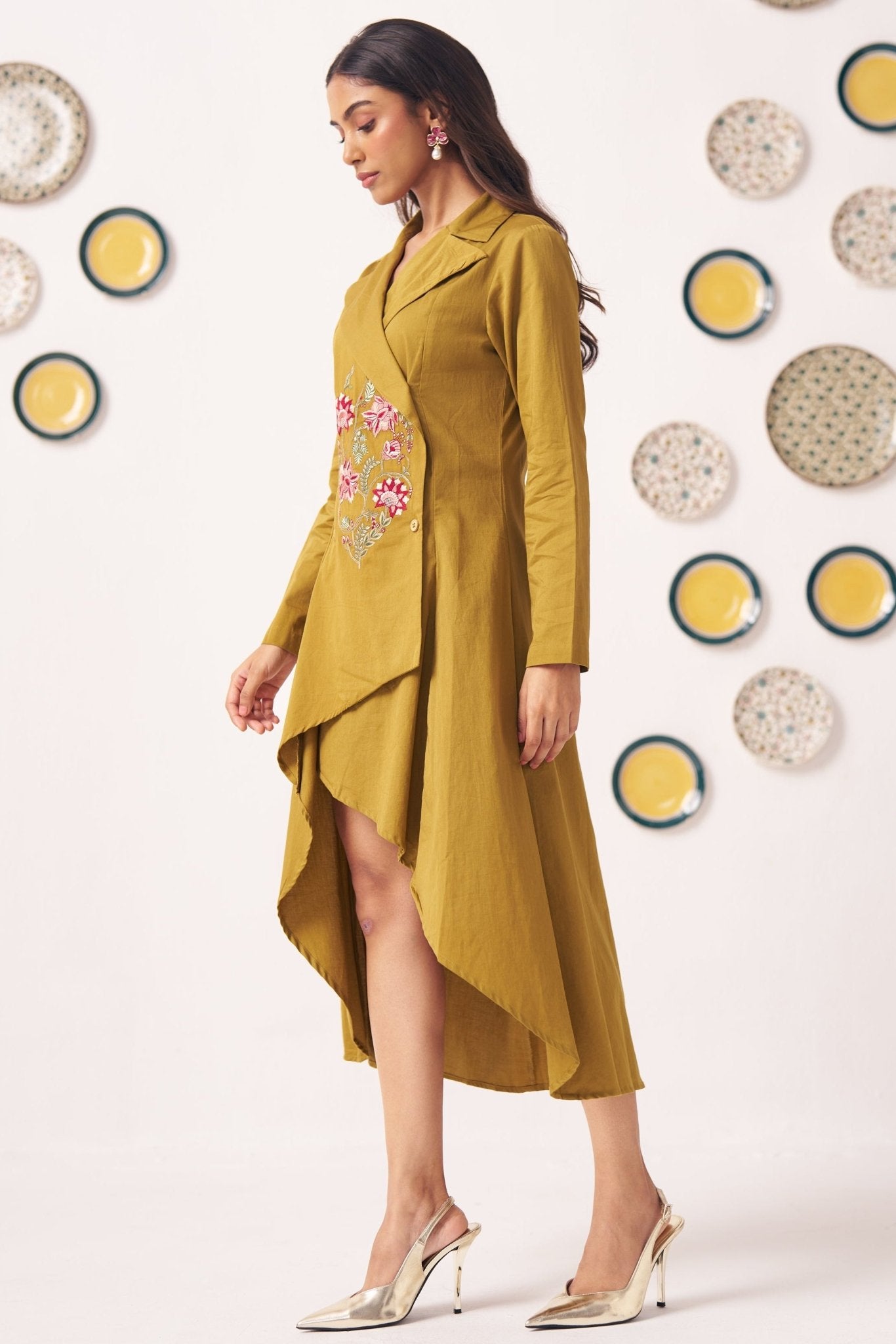 Waist Embroidered Jacket Dress - Western Era Dresses for women