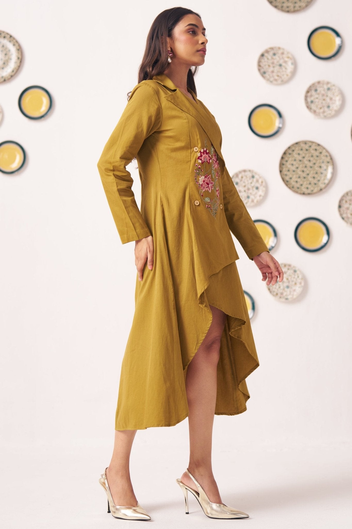 Waist Embroidered Jacket Dress - Western Era Dresses for women