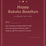 Printed Rakhi gift-note card packed with your order