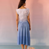 Blue Hue Ombre Pleated Dress