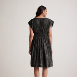 Black lurex Event Wear V- Neck Dress With Front Pin Tucks - Western Era  Dresses