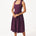 Wine Cotton Corset Dress with Gathers - Western Era Dresses for women