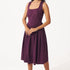 Wine Cotton Corset Dress with Gathers - Western Era Dresses for women