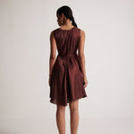Wine Red Party Wear Dress With Front Pleats - Western Era Dresses for women