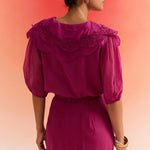 Wine Wrap Draped Long Skirt - Western Era Bottoms for women