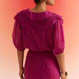 Wine Wrap Draped Long Skirt - Western Era Bottoms for women