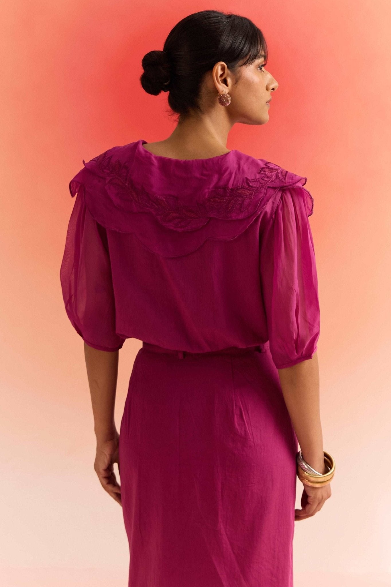 Wine Wrap Draped Long Skirt - Western Era Bottoms for women