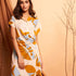 Wrap Around Yellow Bold Print Short Dress - Western Era Dresses for women