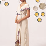 Zaria Ivory Breeze Wrap Midi Dress - Western Era Dresses for women
