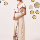Zaria Ivory Breeze Wrap Midi Dress - Western Era Dresses for women