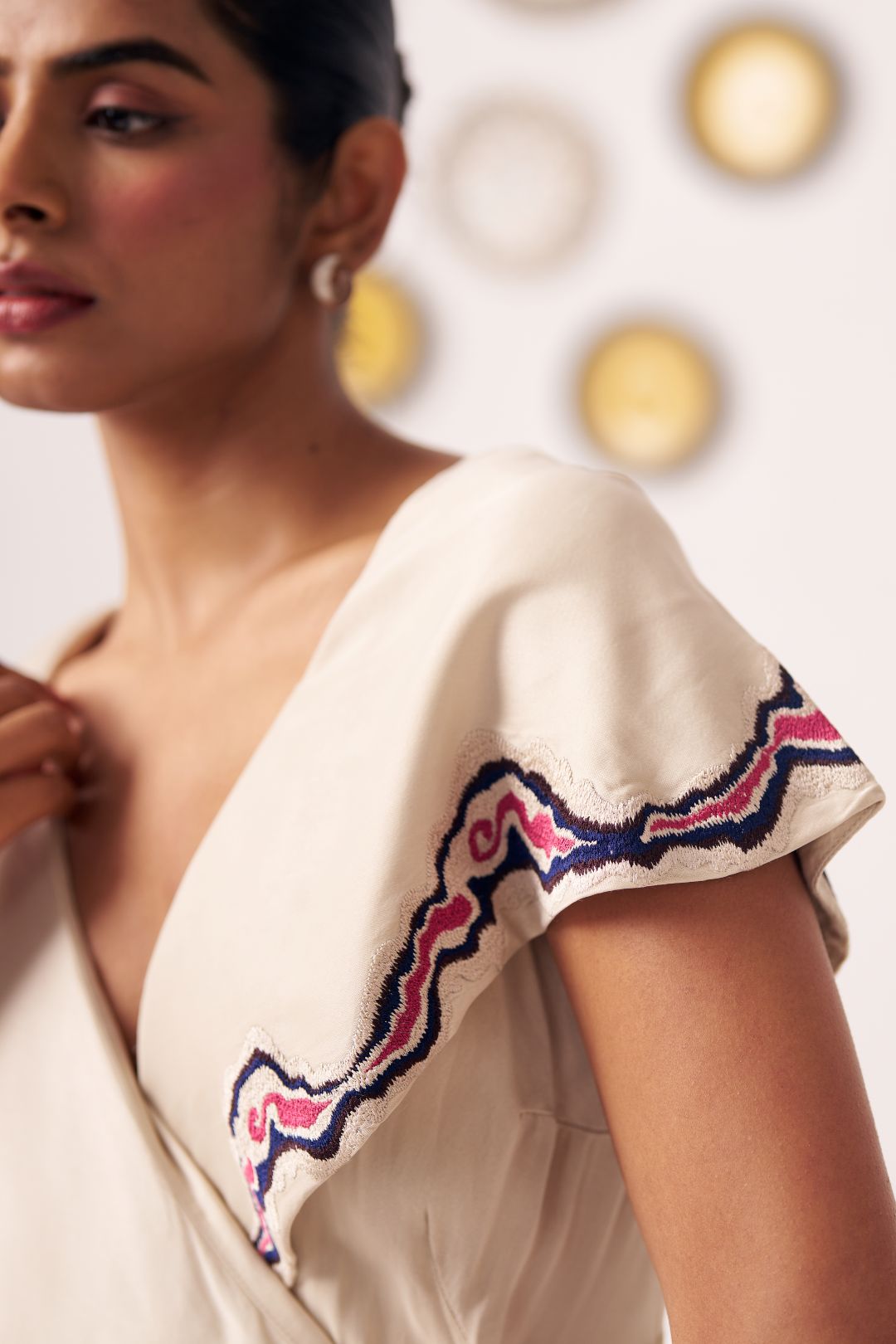 Zaria Ivory Breeze Wrap Midi Dress - Western Era Dresses for women