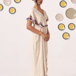 Zaria Ivory Breeze Wrap Midi Dress - Western Era Dresses for women
