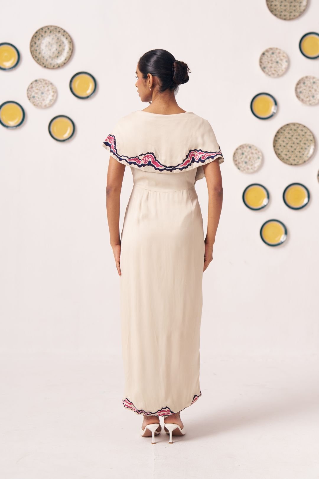 Zaria Ivory Breeze Wrap Midi Dress - Western Era Dresses for women