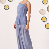 Zinia Slate Blue Embellished Strappy Top - Western Era Tops for women