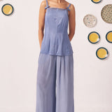 Zinia Slate Blue Embellished Strappy Top - Western Era Tops for women