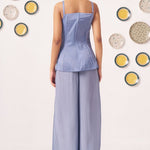 Zinia Slate Blue Embellished Strappy Top - Western Era Tops for women